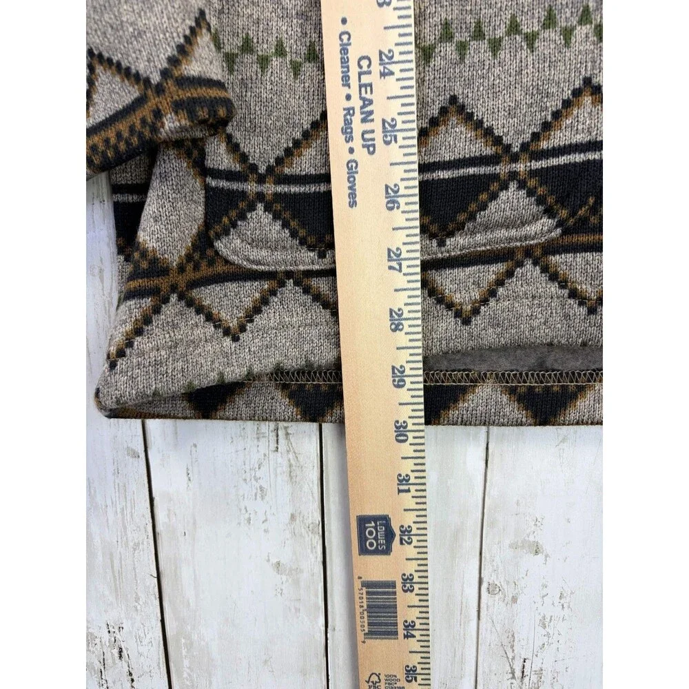 Junk Food Clothing Mens Shawl Collar Cardigan XL Brown Aztec Geometric Sweater